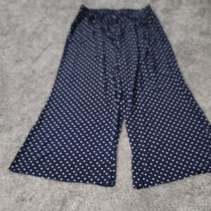 Kids Navy Polka Dot Pants. Wide Leg.